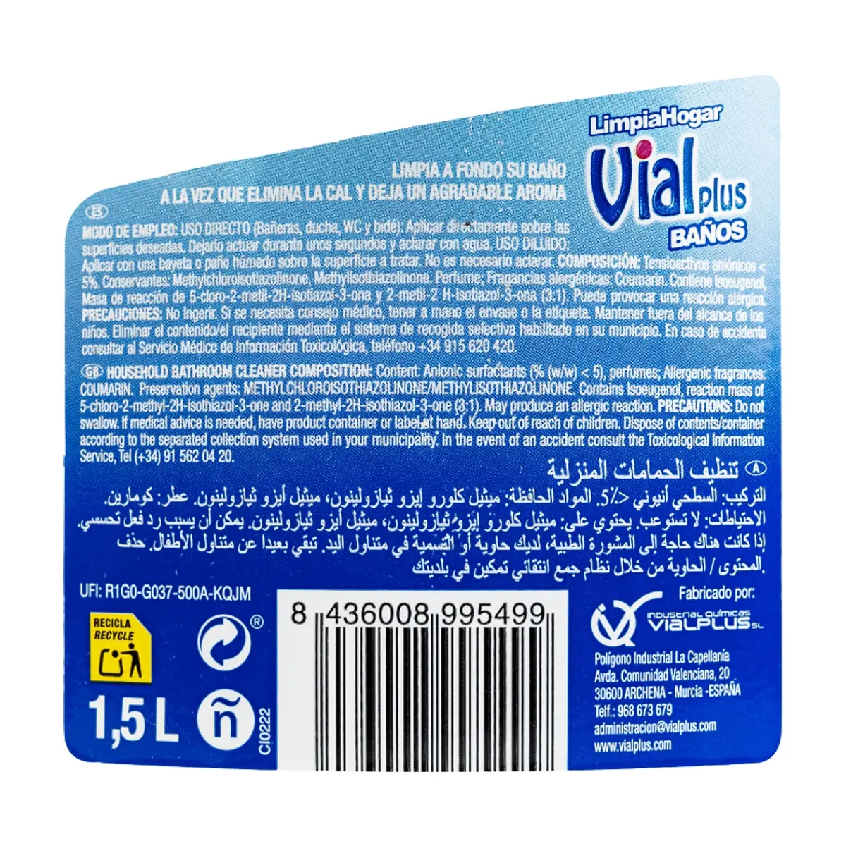 Limpiador para baños Vial Plus (1.5 L) - Thumbnail 7