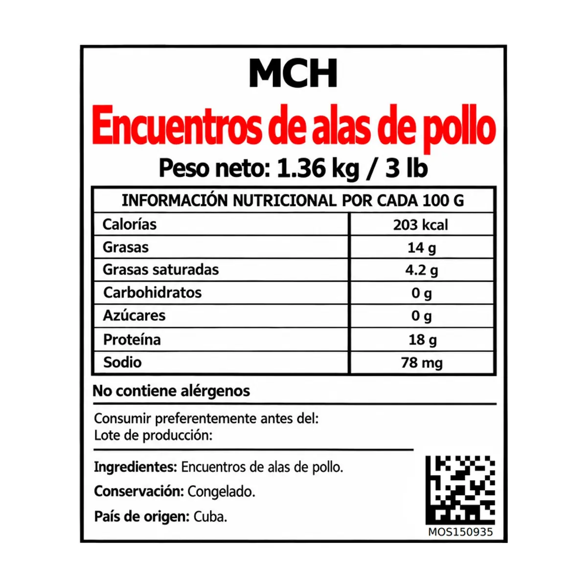 Secciones de alas de pollo MCH (1.36 kg / 3 lb) - Thumbnail 2