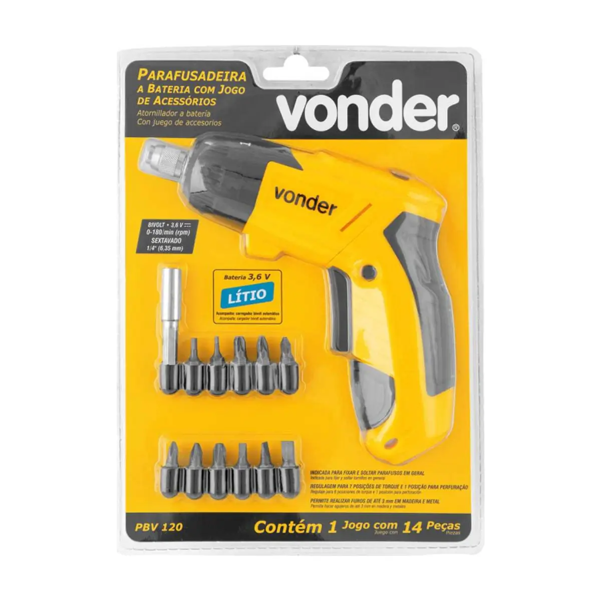Atornillador a batería de 3.6 V Vonder PBV120 - Thumbnail 2
