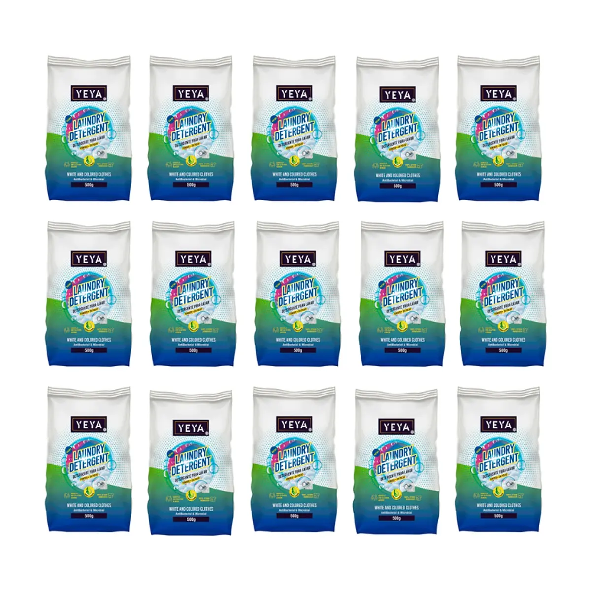 Detergente en polvo con aroma a limón YEYA (15 x 500 g / 1.1 lb)