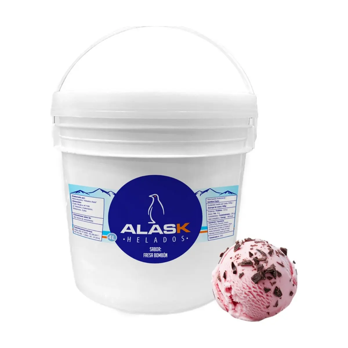 Helado de fresa bombón Alask (4 L)