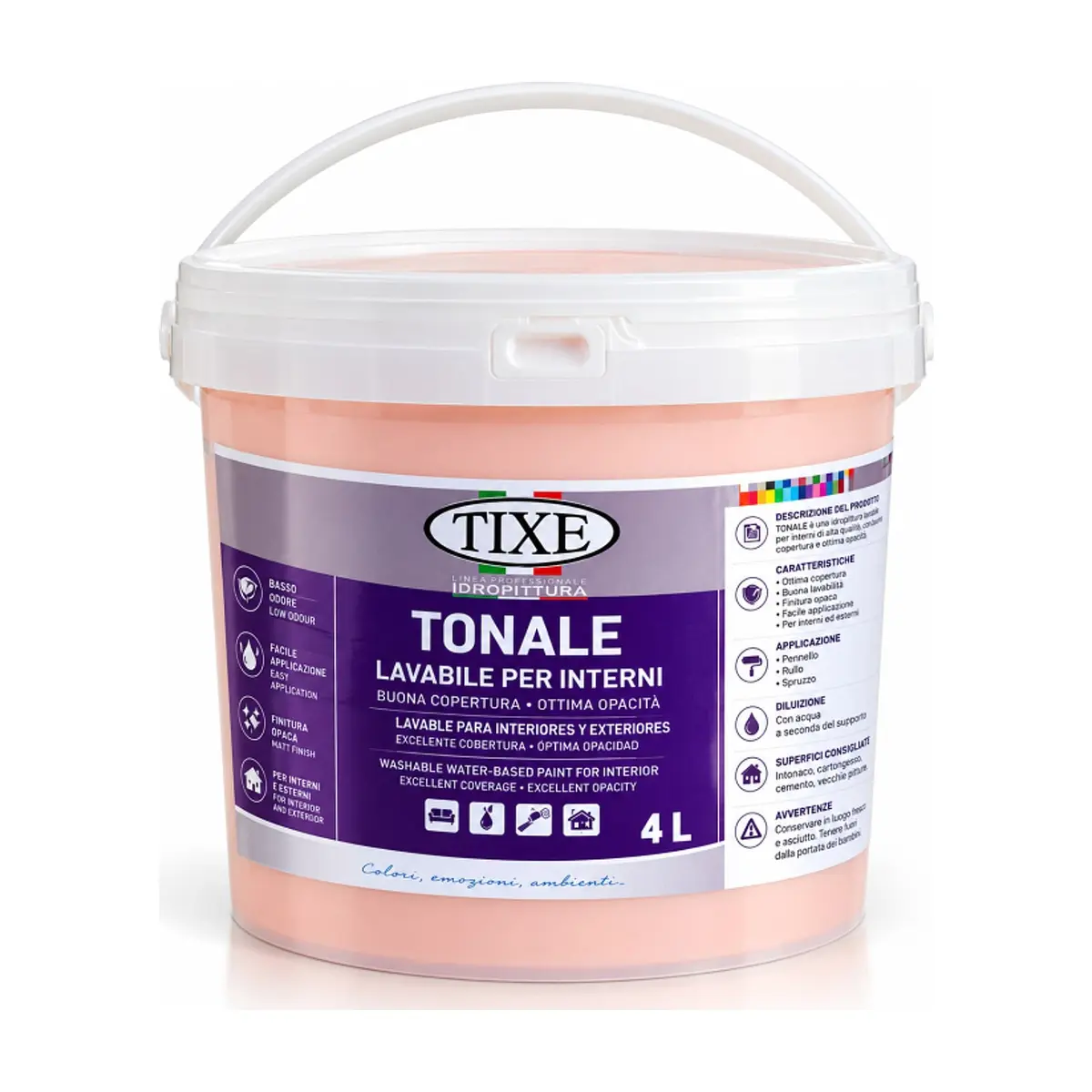 Pintura lavable de color salmón para interiores TIXE (4 L) - Miniatura 1