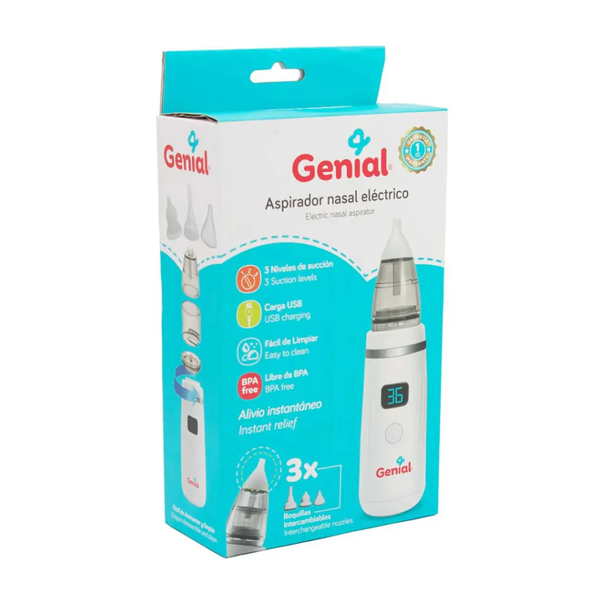 Aspirador nasal eléctrico para bebé Genial - Thumbnail 2