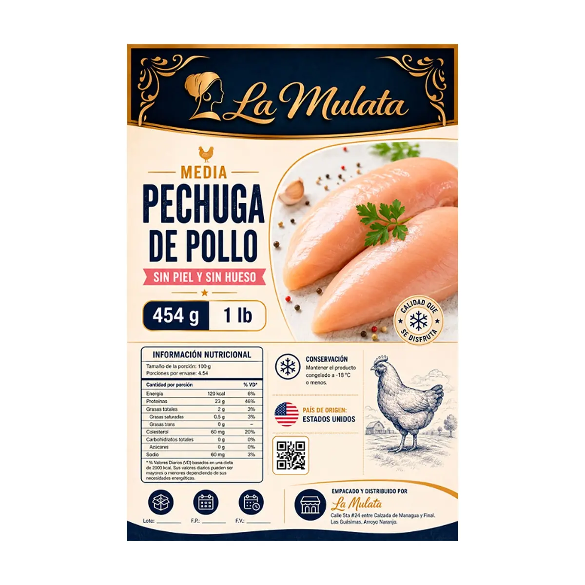 Media pechuga de pollo La Mulata (454 g / 1 lb) - Thumbnail 2