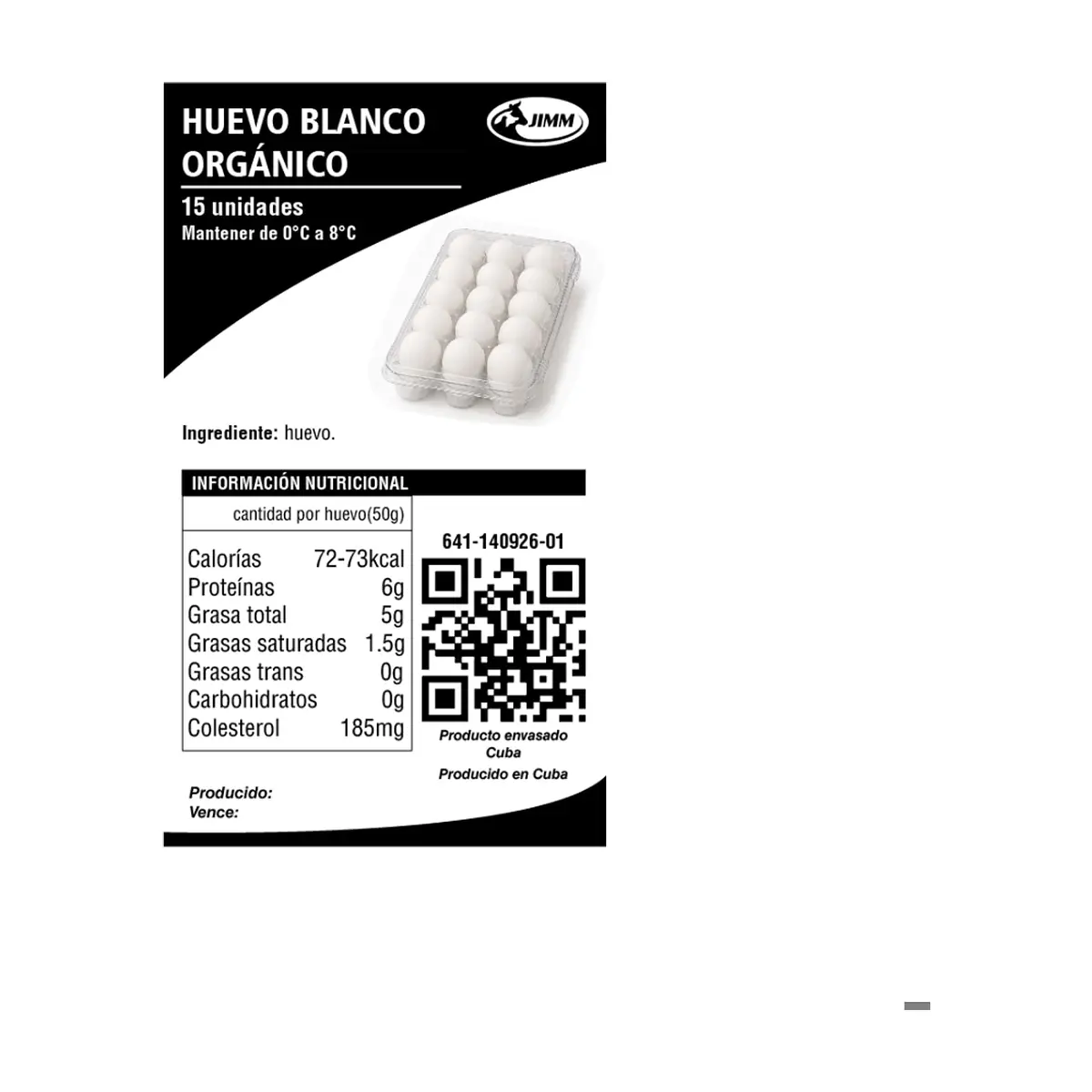 Huevos blancos orgánicos Jimm (15 U) - Miniatura 2