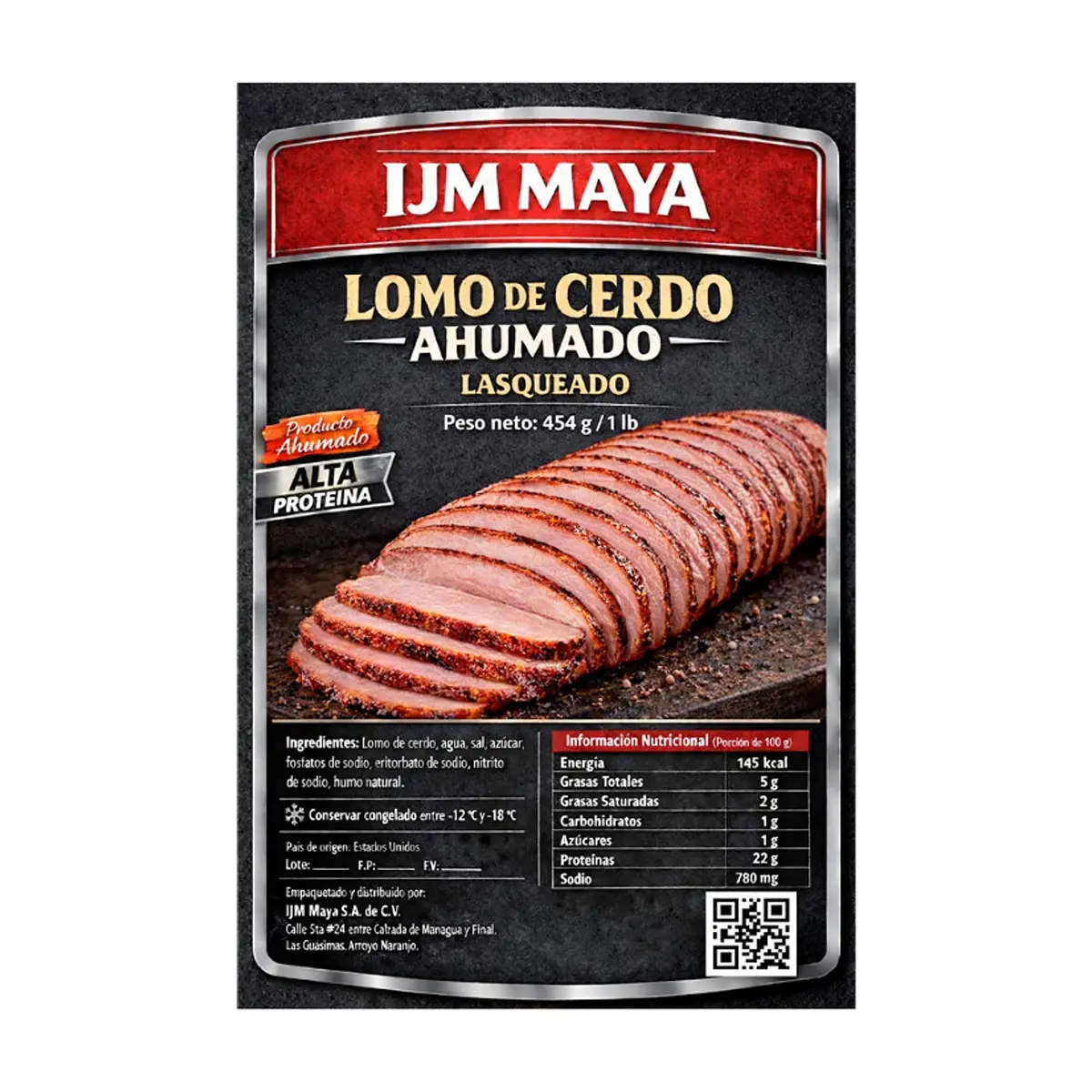 Lomo de cerdo ahumado lasqueado IJM Maya (454 g / 1 lb) - Miniatura 3