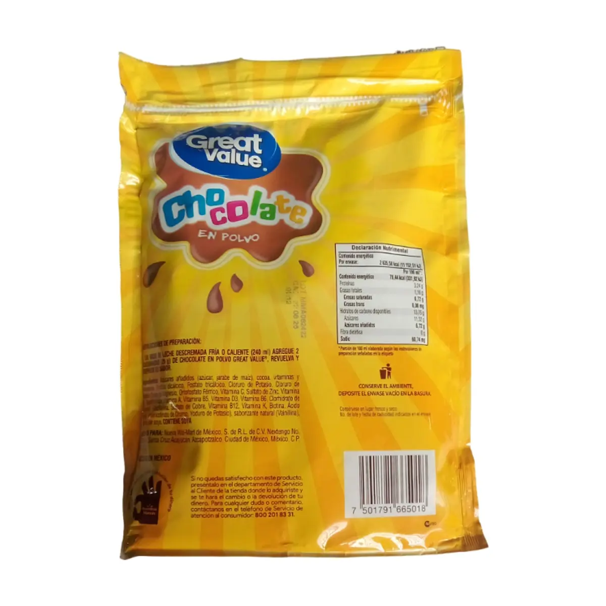 Chocolate en polvo Great Value (350 g / 12.34 oz) - Thumbnail 3
