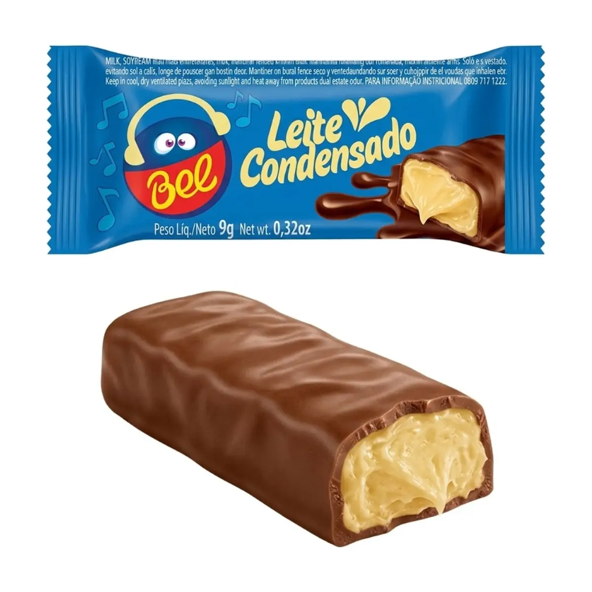 Bombón de chocolate relleno de crema de leche condensada Bel (9 g / 0.32 oz)