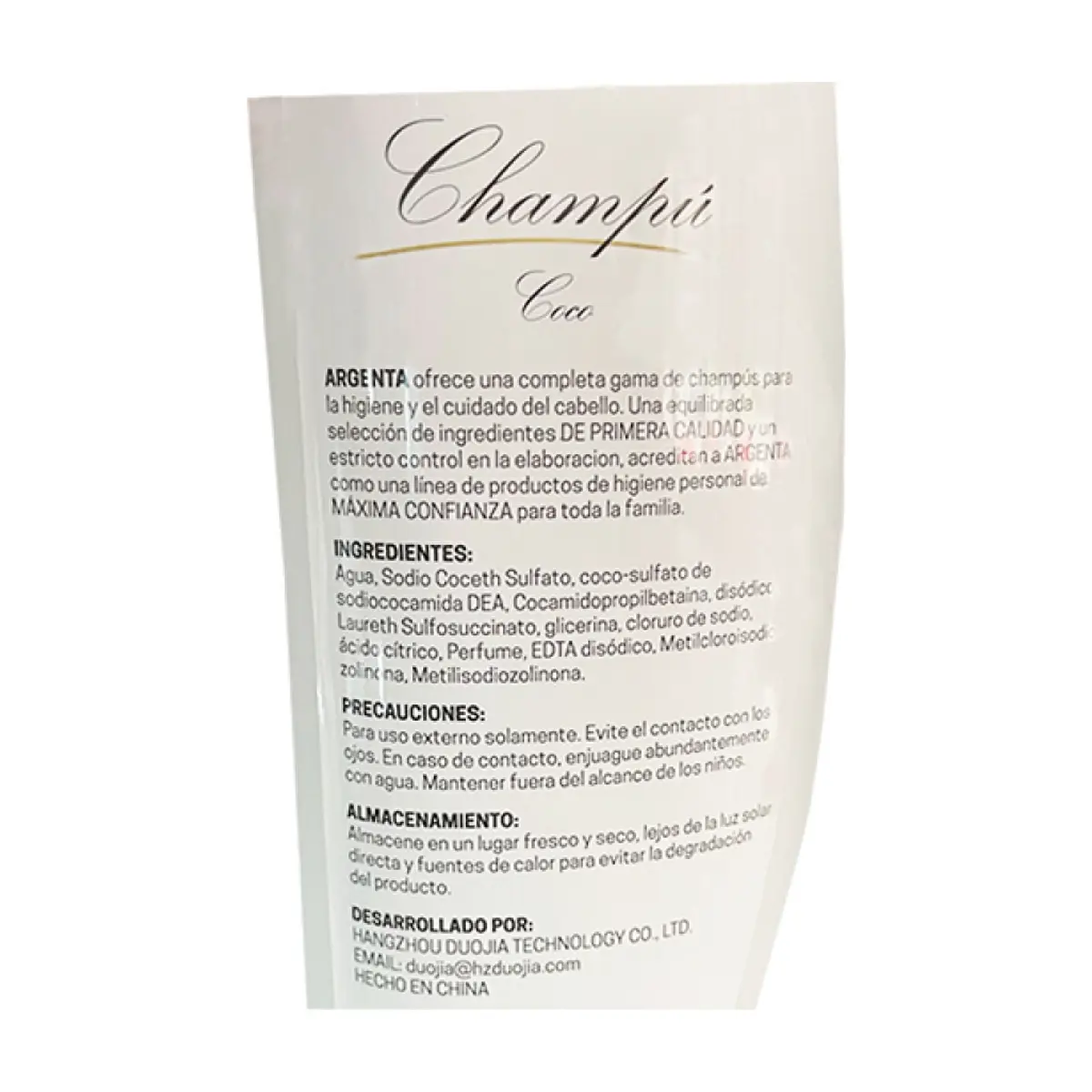 Champú de coco Argenta (400 ml / 14.08 oz) - Thumbnail 2