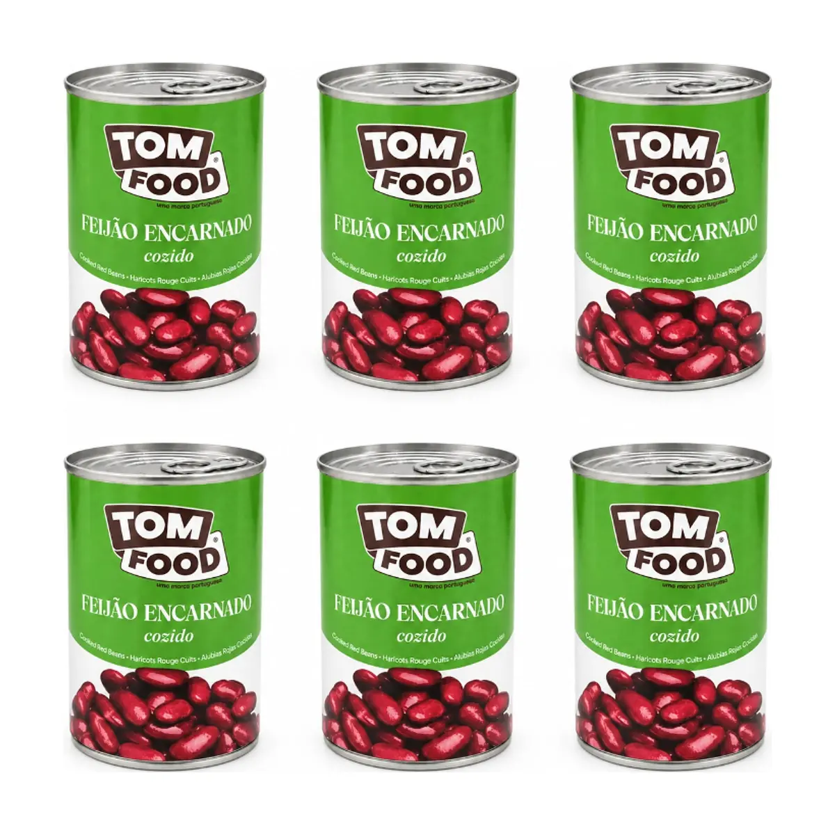 Frijoles colorados cocidos Tom Food (6 x 425 g / 15 oz)