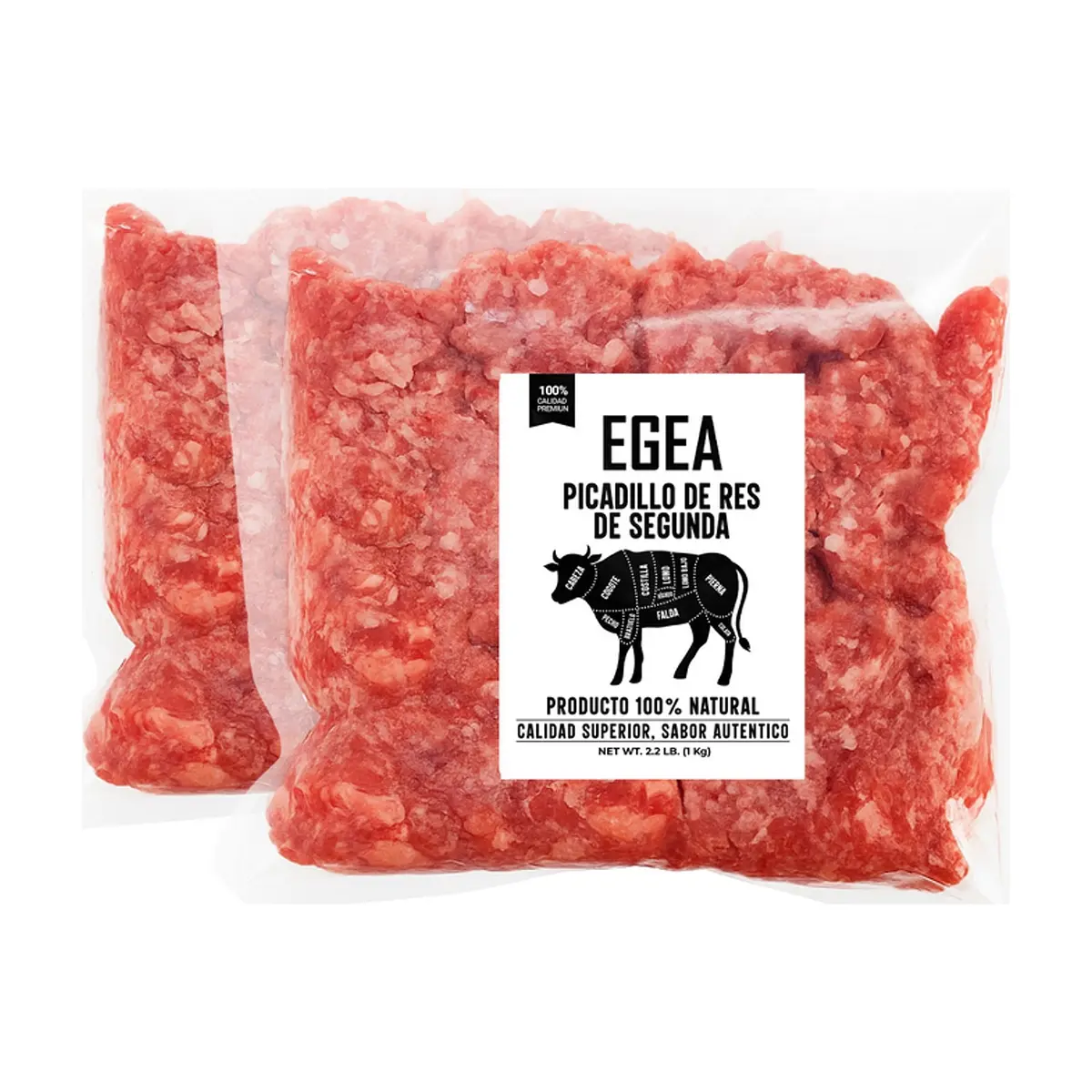 Picadillo de res de segunda EGEA (2 x 1 kg / 2.2 lb)