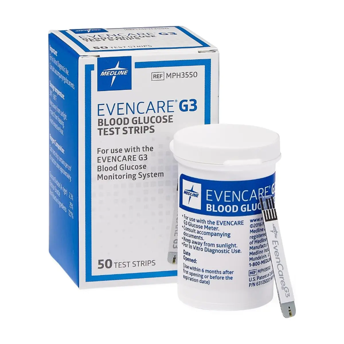 Tiras reactivas de glucosa en sangre EvenCare G3 Medline (50 U) - Thumbnail 6