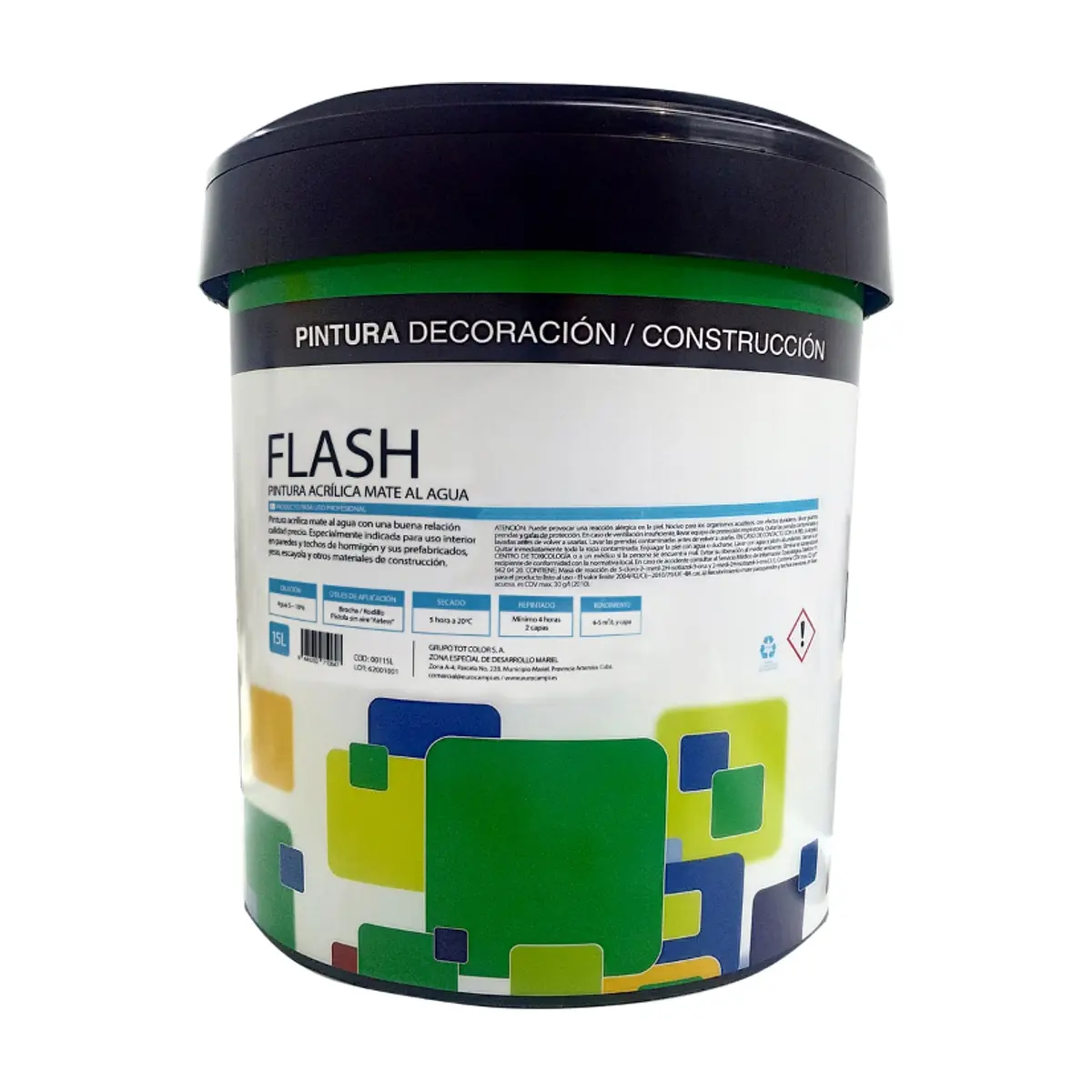 Pintura acrílica interior de color salmón claro pastel Flash Euro Campi (15 L) - Miniatura 2