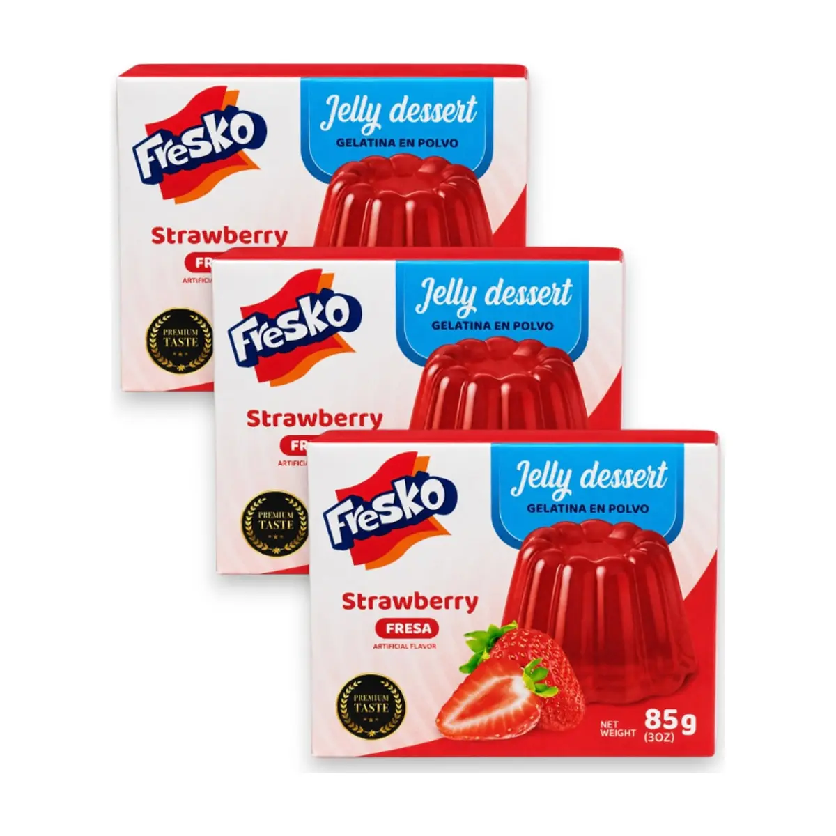 Gelatina sabor fresa Fresko (3 x 85 g / 3 oz)