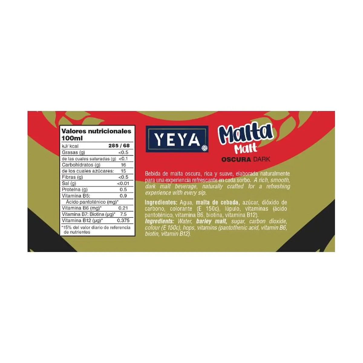 Malta oscura YEYA (6 x 330 ml) - Miniatura 2