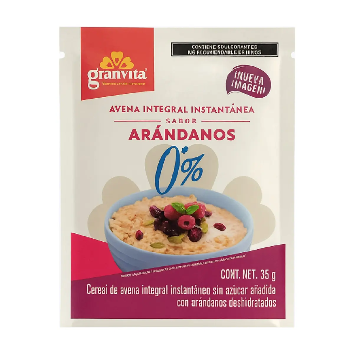 Avena instantánea integral sin azúcar sabor arádanos Ganvita (35 g / 1.23 oz) - Thumbnail 6