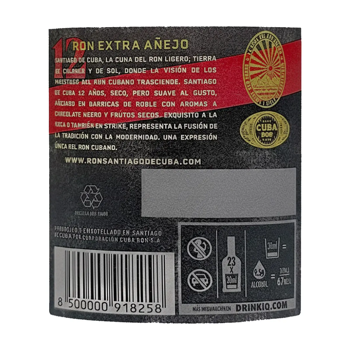 Ron Extra Añejo 12 años Santiago de Cuba (700 ml) - Thumbnail 3