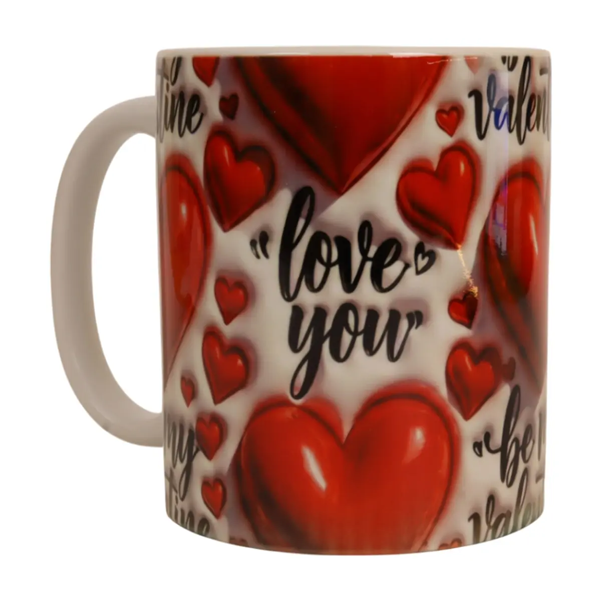 Jarra de cerámica blanca de 330 ml con diseño “Love you” Échale