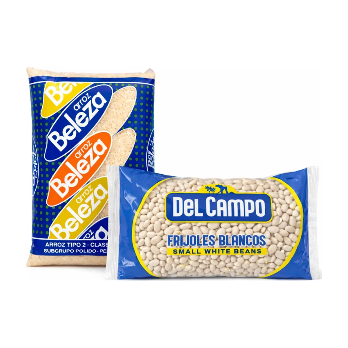 Arroz tipo 2 Beleza (1 kg / 2.20 lb) + Frijoles blancos Del Campo (454 g / 1 lb) - Miniatura 1