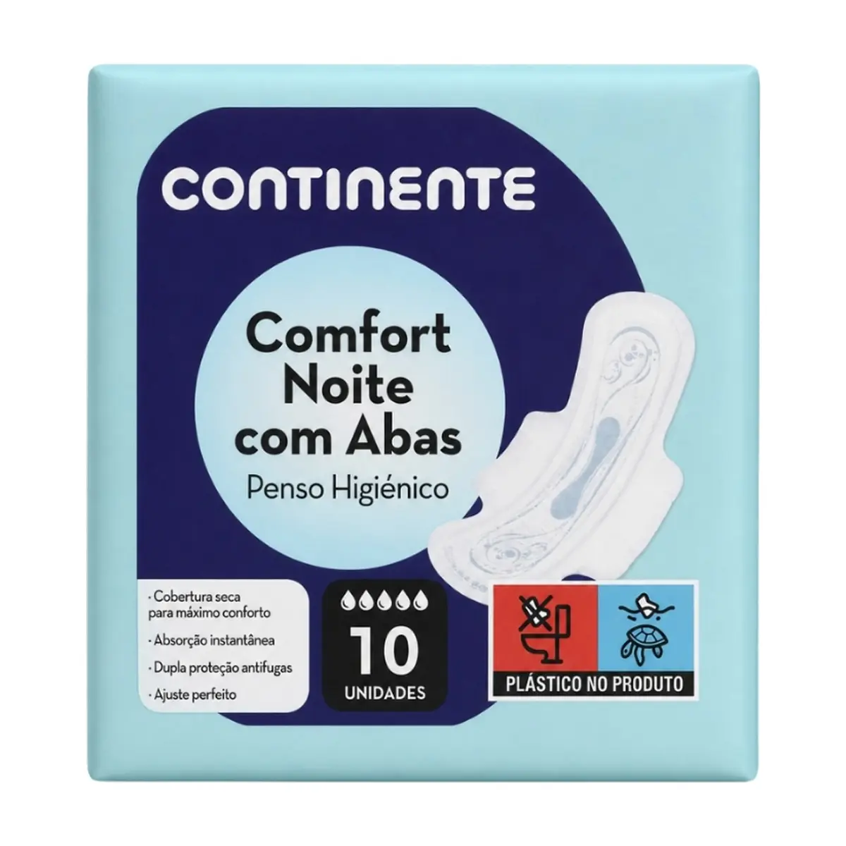 Compresas sanitarias nocturnas con alas Continente (10 U)