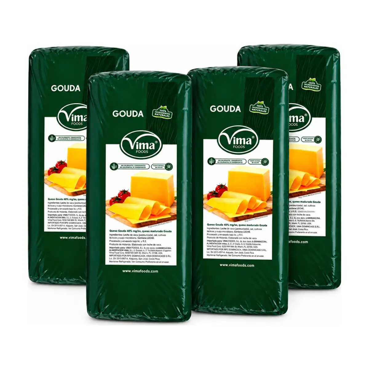 Queso Gouda Vima Foods (4 x 3 kg / 6.61 lb) - Imagen 1