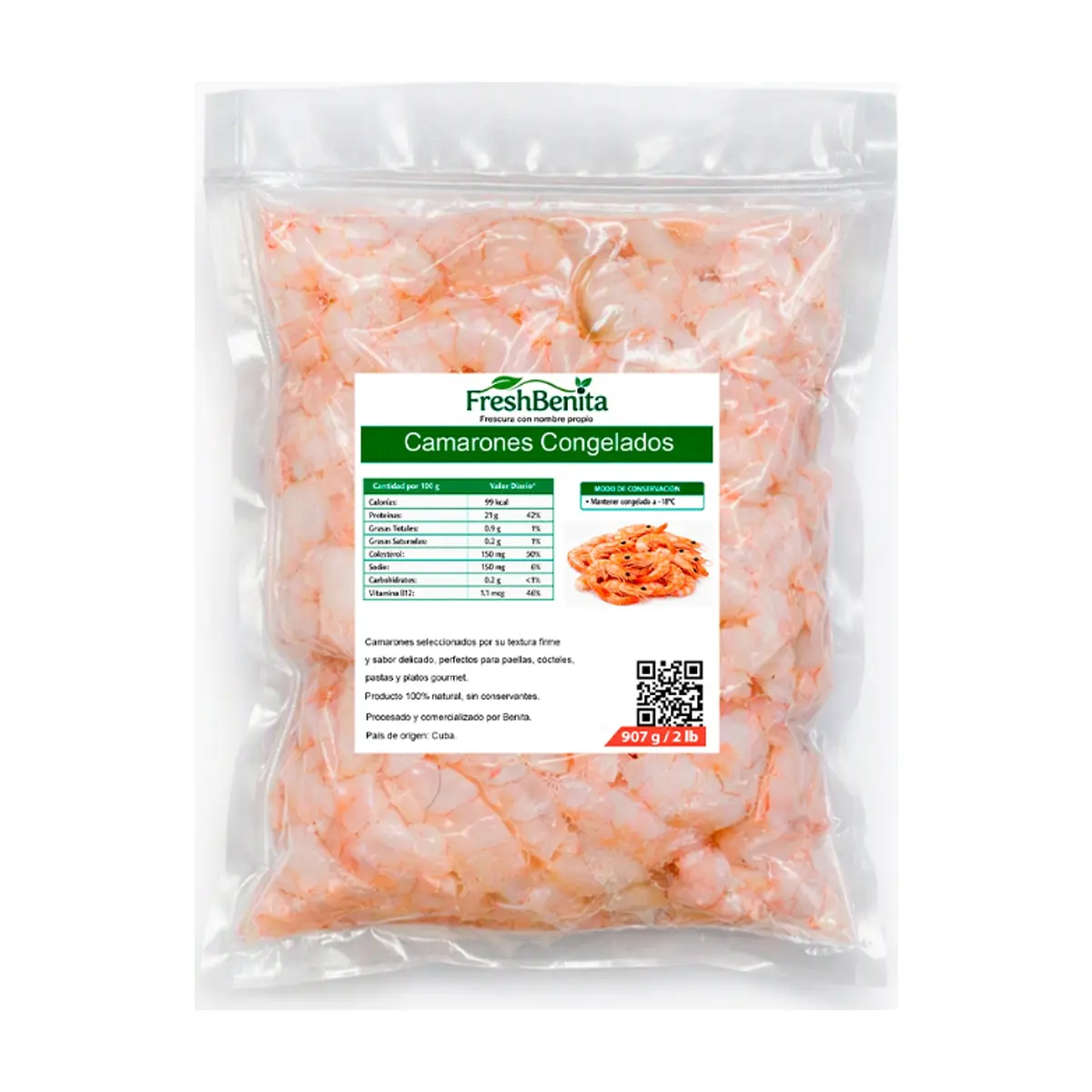 Camarones congelados FreshBenita (907 g / 2 lb)