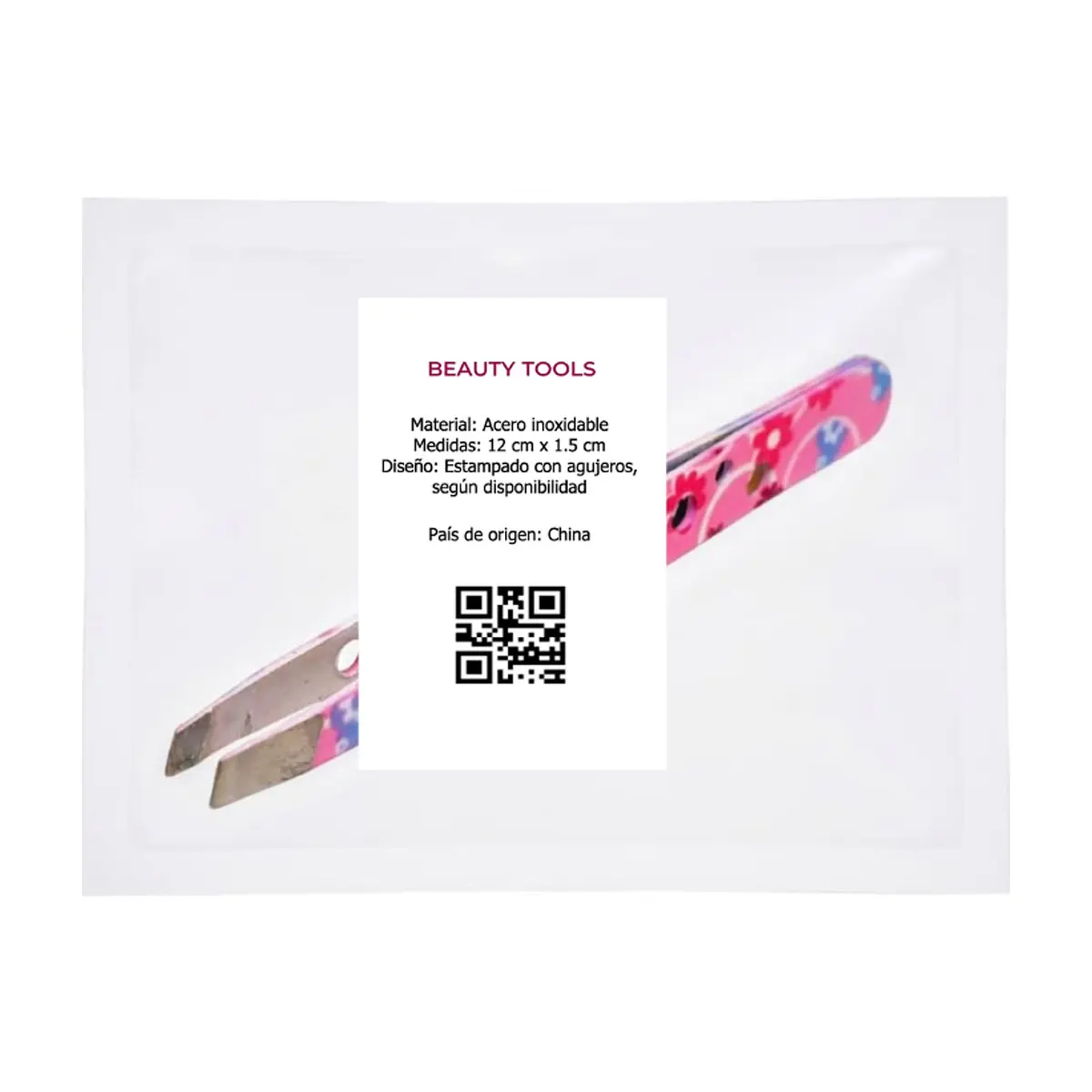 Pinza para cejas - acero inoxidable con diseño estampado y agujeros Beauty Tools - Miniatura 4