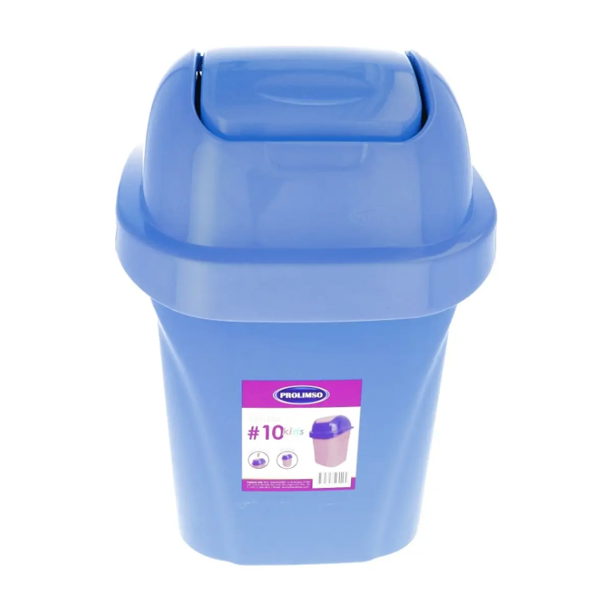 Papelera compacta de 10 litros con tapa vaivén Prolimso