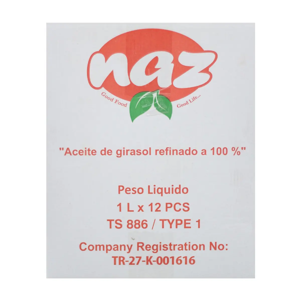 Caja de aceite de girasol Naz (12 x 1 L) - Thumbnail 4