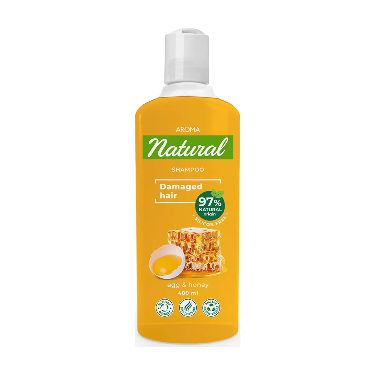 Champú de Huevo y Miel para cabellos dañados Aroma Natural (400 ml)