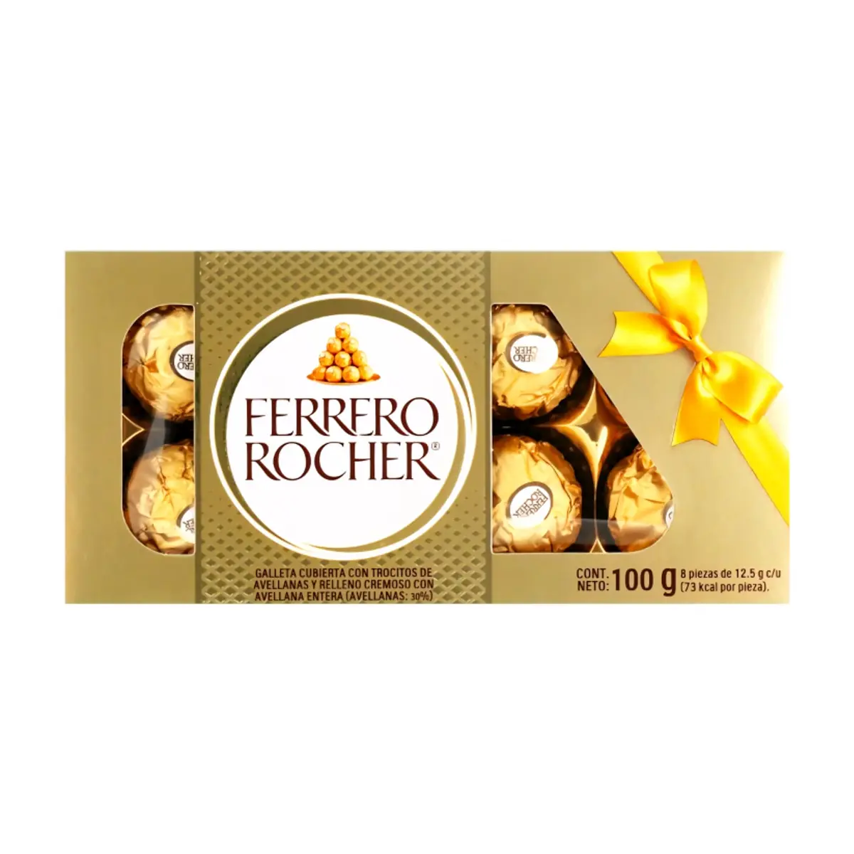 Bombones cubiertos con trocitos de avellanas y relleno cremoso con avellana entera Ferrero Rocher (100 g / 3.53 oz) - Miniatura 7