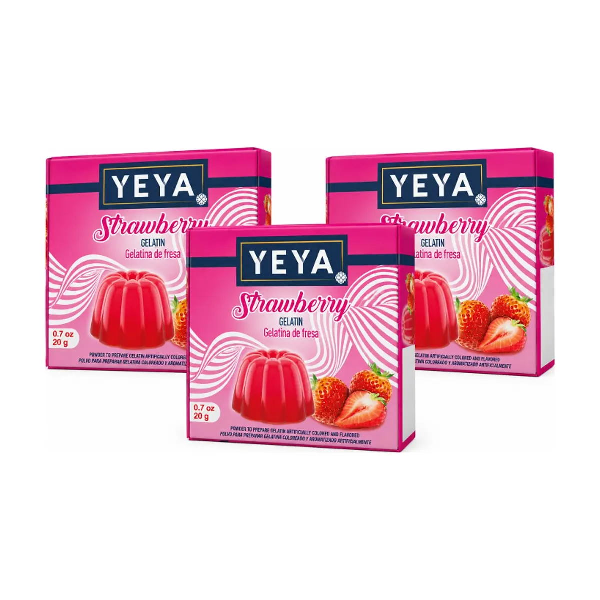 Gelatina sabor fresa YEYA (3 x 20 g)