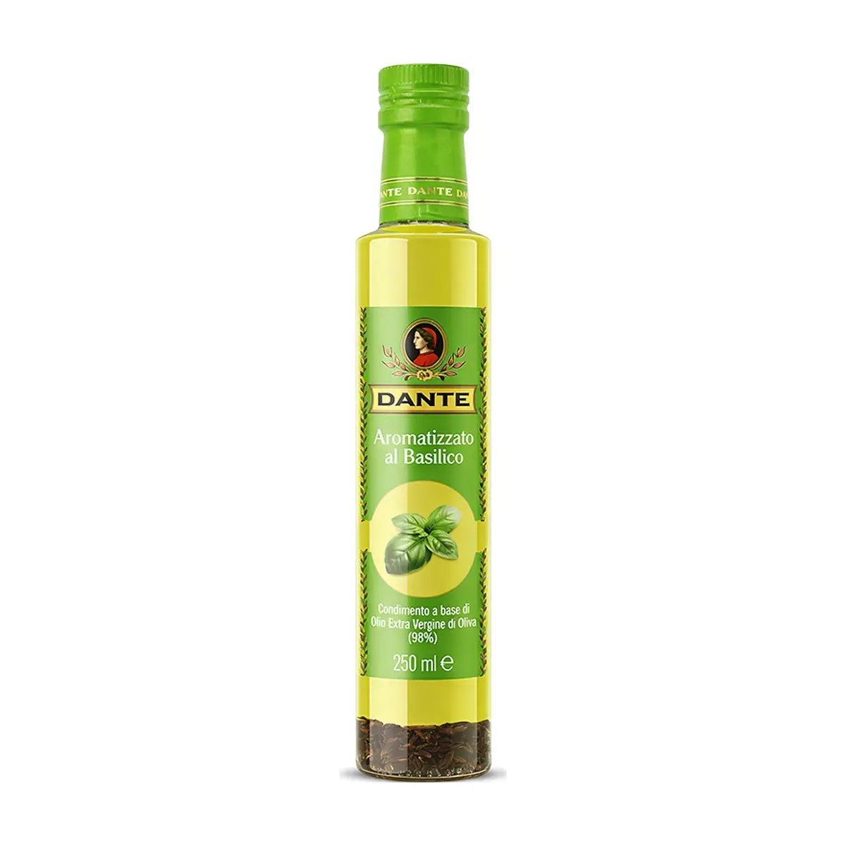 Aceite de oliva extra virgen aromatizado con albahaca Dante (250 ml)