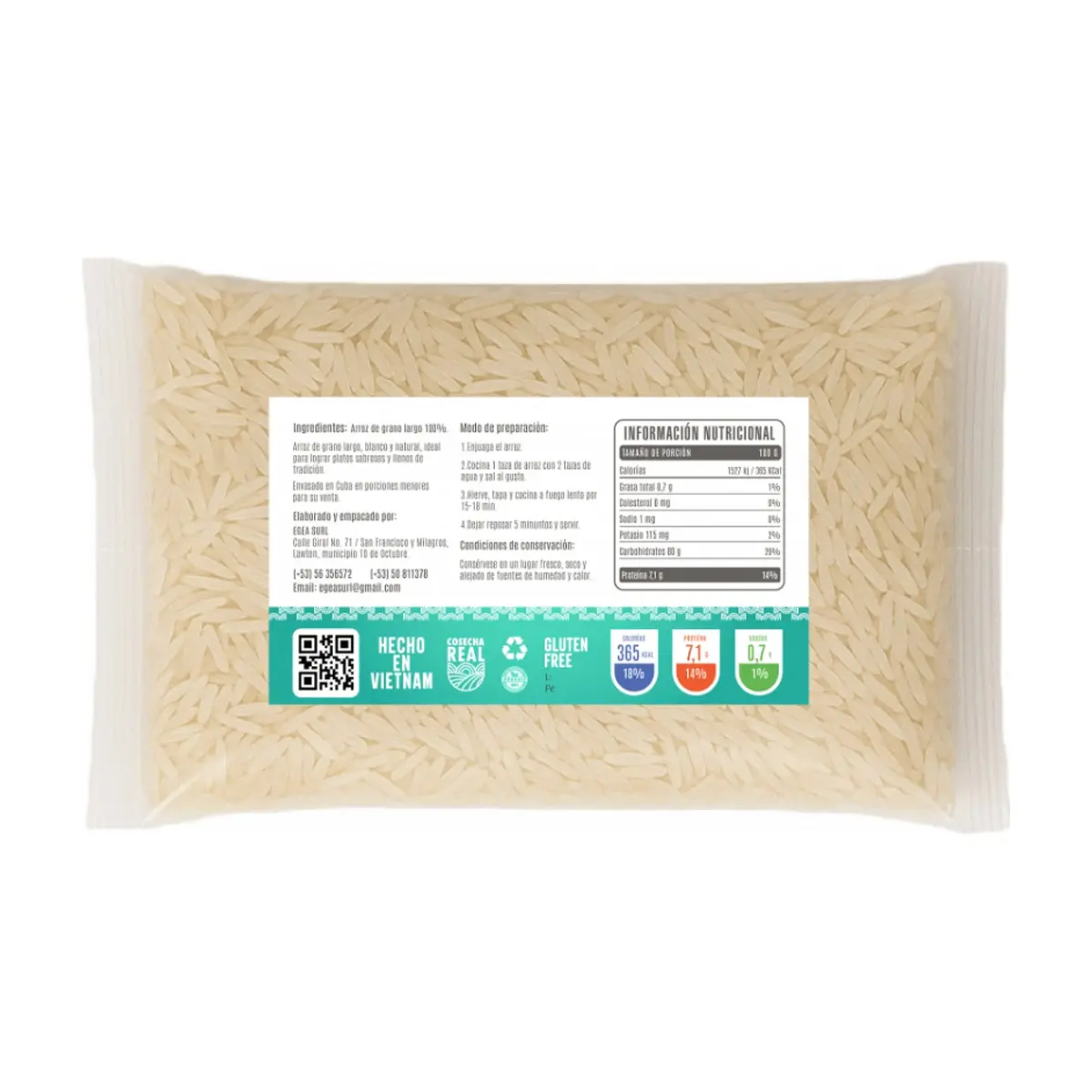 Arroz de grano largo Cosecha Real (10 x 1 kg / 2.2 lb) - Thumbnail 3