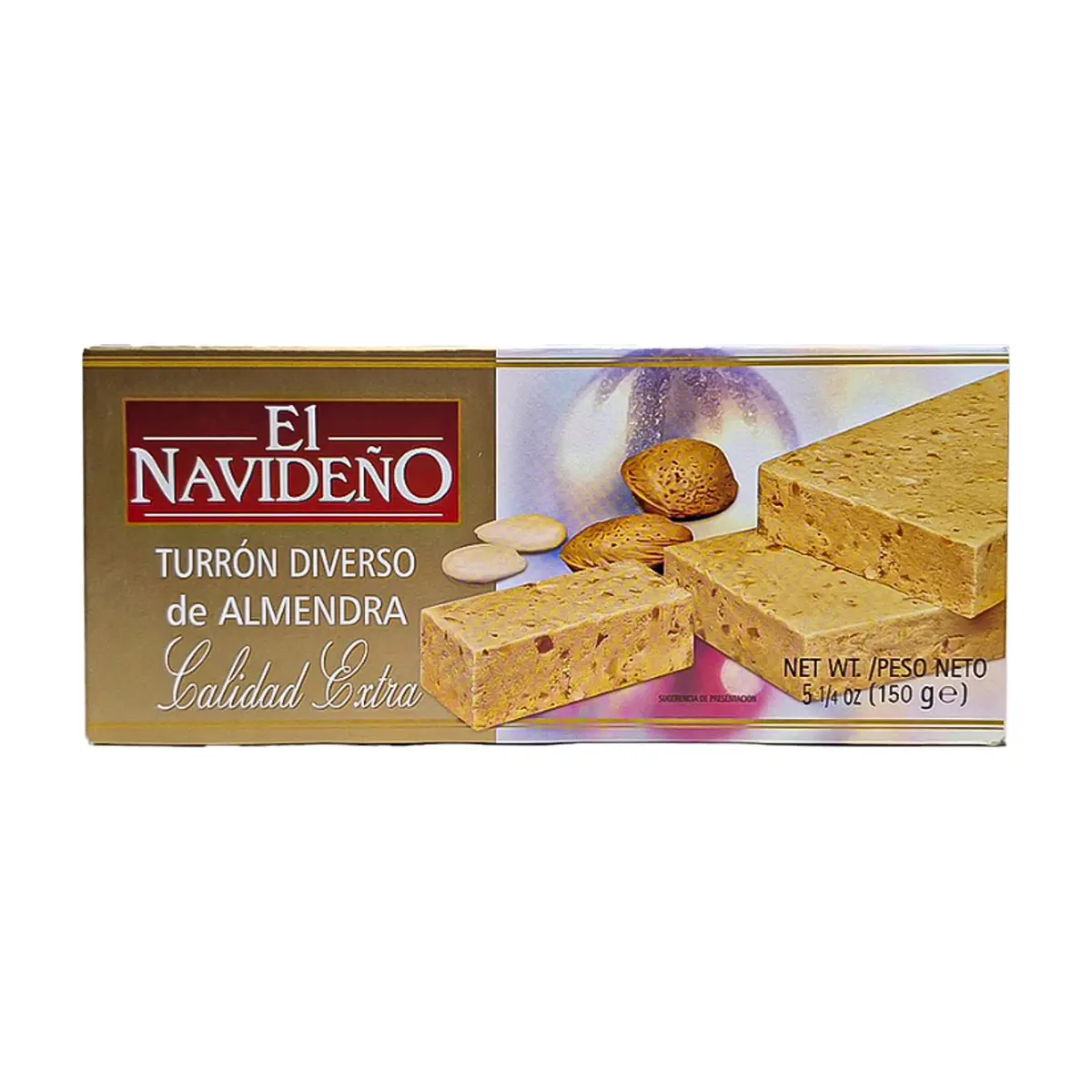 Turrón diverso de almendra -blando- El Navideño (150 g / 5.29 oz) - Miniatura 1