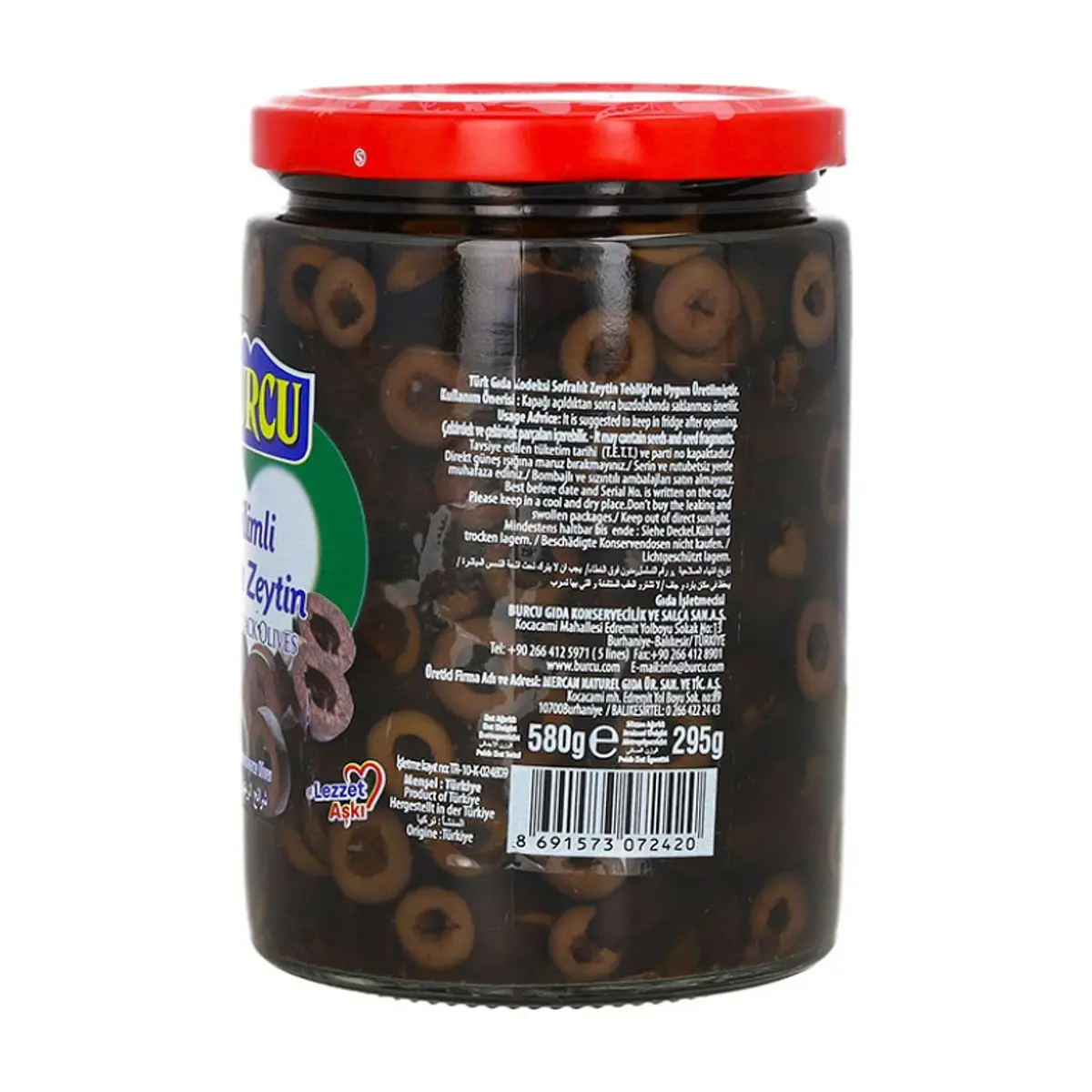 Aceitunas negras en rodajas Burcu (580 g / 1.27 lb) - Thumbnail 2