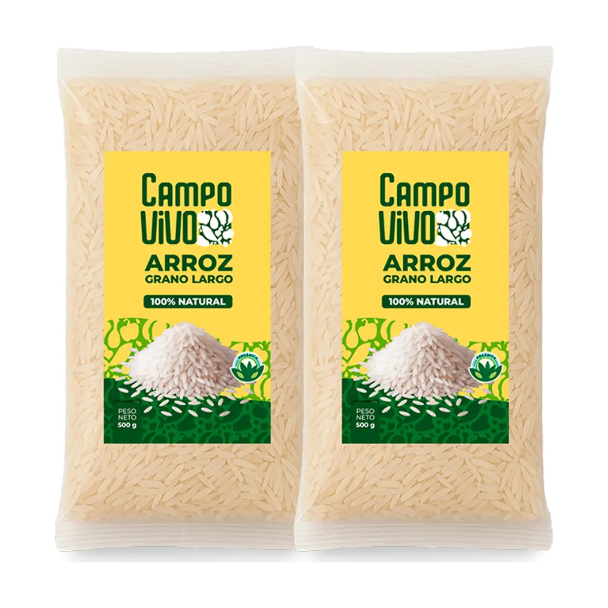 Arroz de grano largo Campo Vivo (2 x 500 g / 1.1 lb)