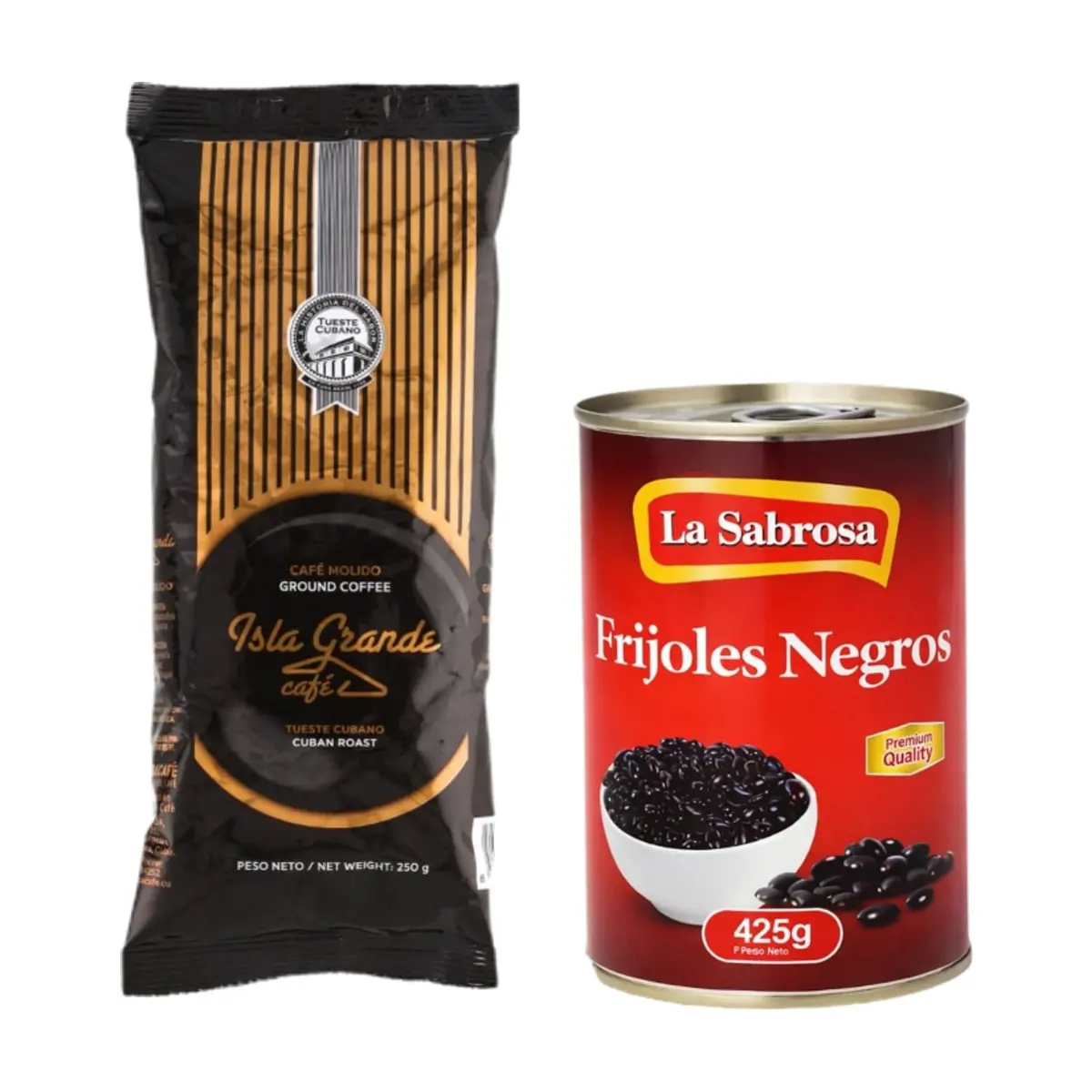 Café tostado y molido + Frijoles negros enlatados - Imagen 1