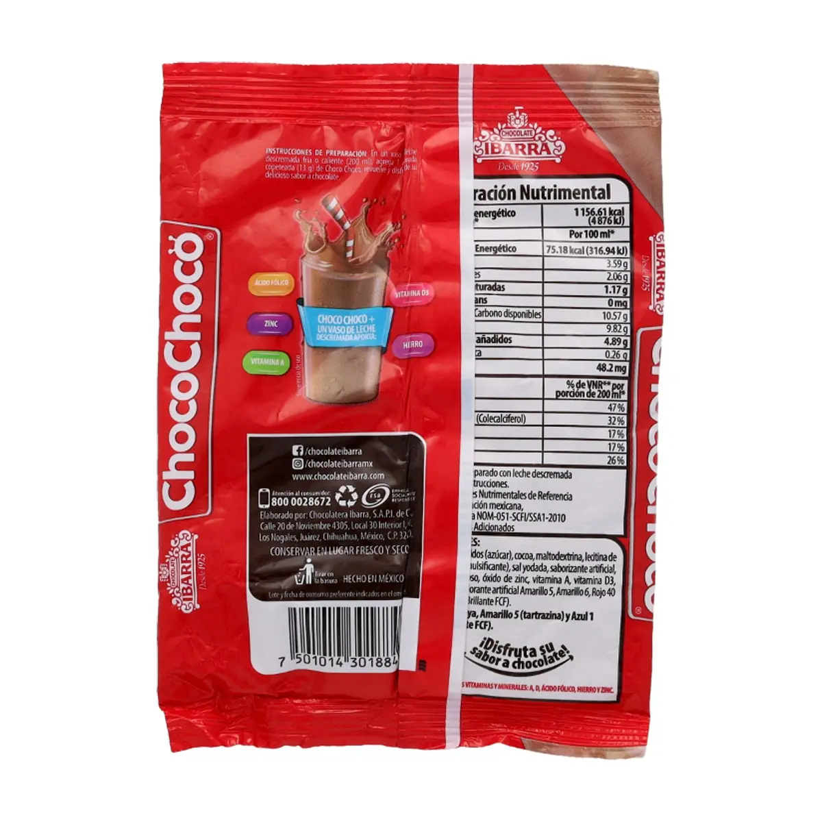 Polvo para preparar una bebida sabor a chocolate Choco Choco Ibarra (100 g / 3.52 oz) - Miniatura 2