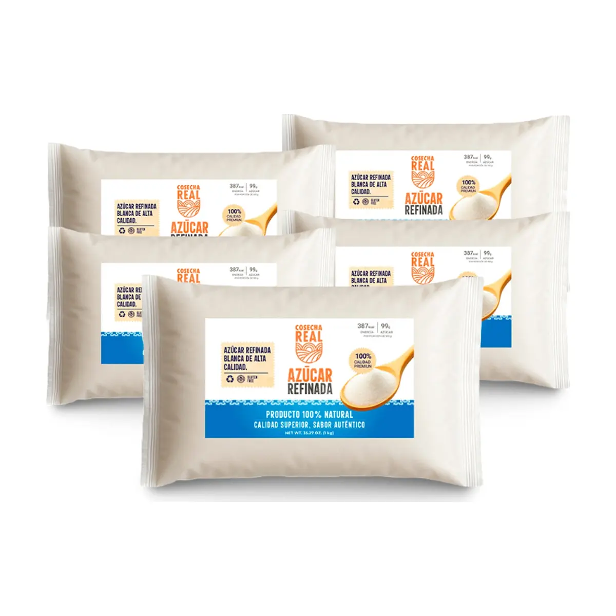 Azúcar blanca refinada Cosecha Real (5 x 1 kg / 2.2 lb)