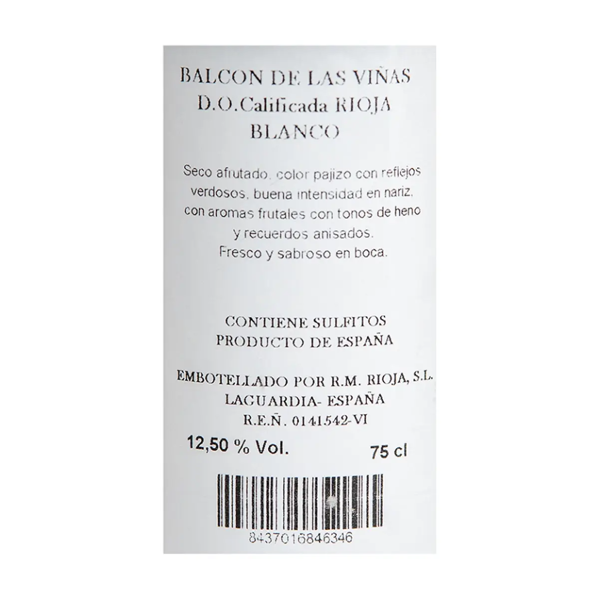 Vino blanco Rioja Balcón de las Viñas (750 ml) - Thumbnail 3