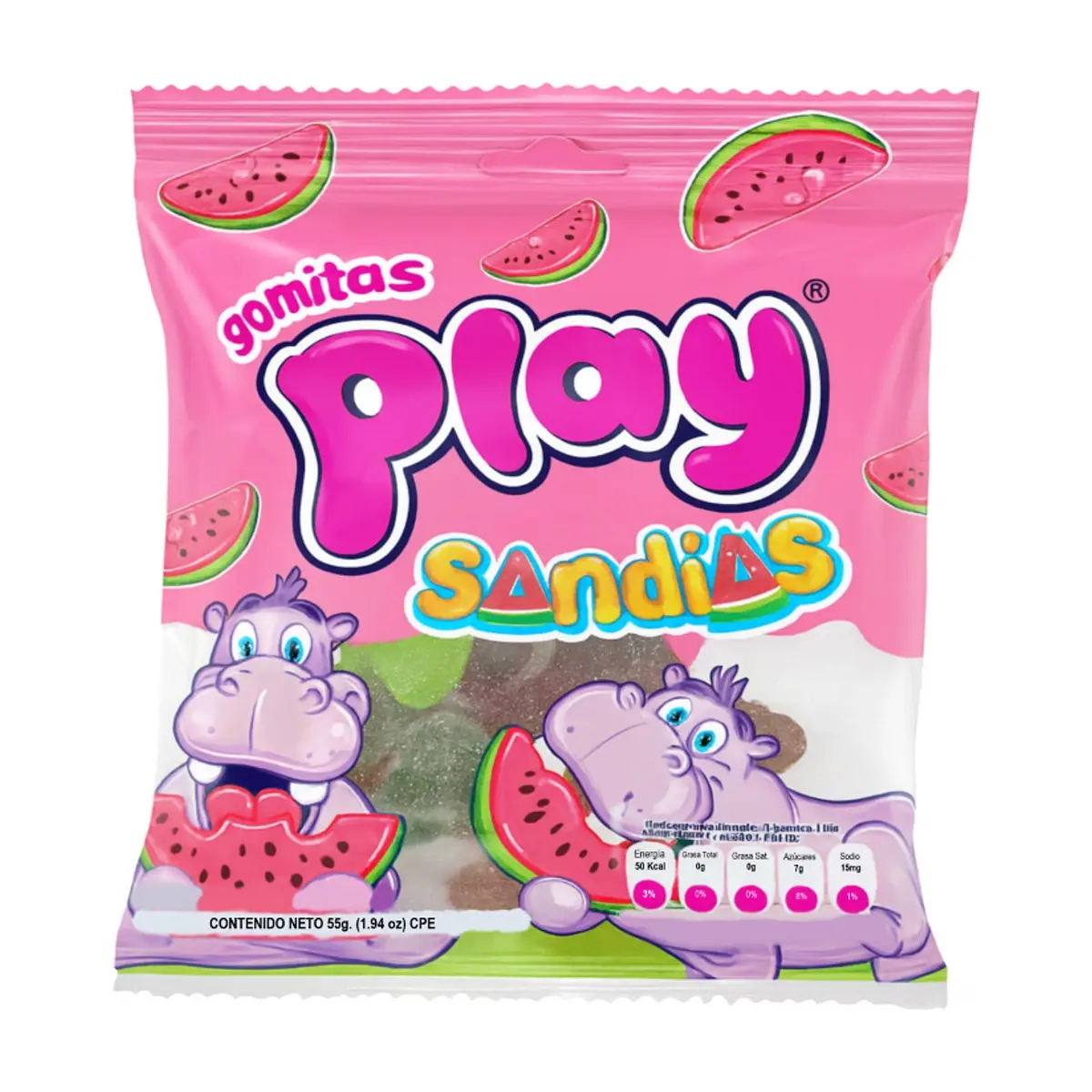 Gomas de gelatina sabor a sandía Play (55 g)