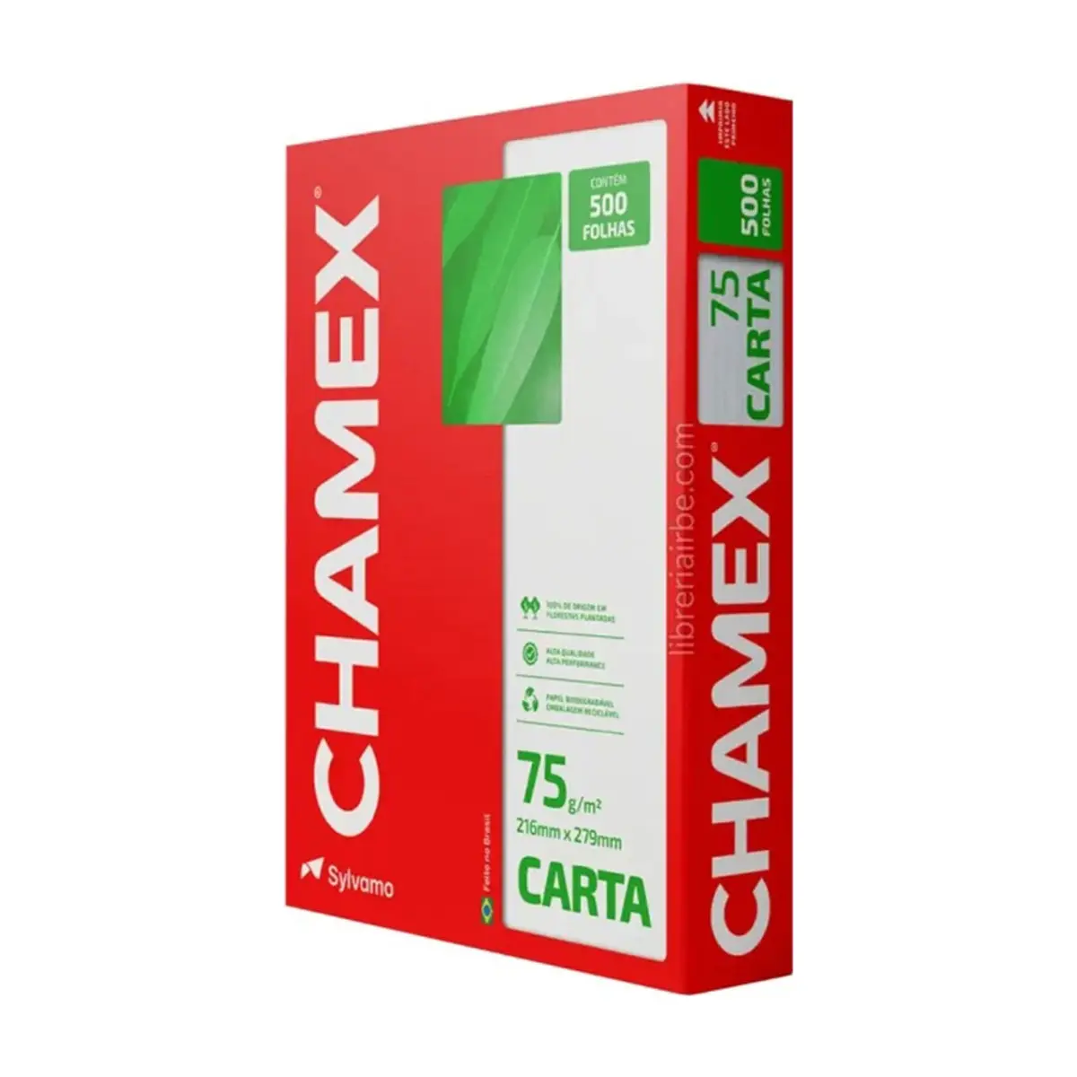 Paquete de hojas blancas Carta 75 g/m² Chamex (500 U)