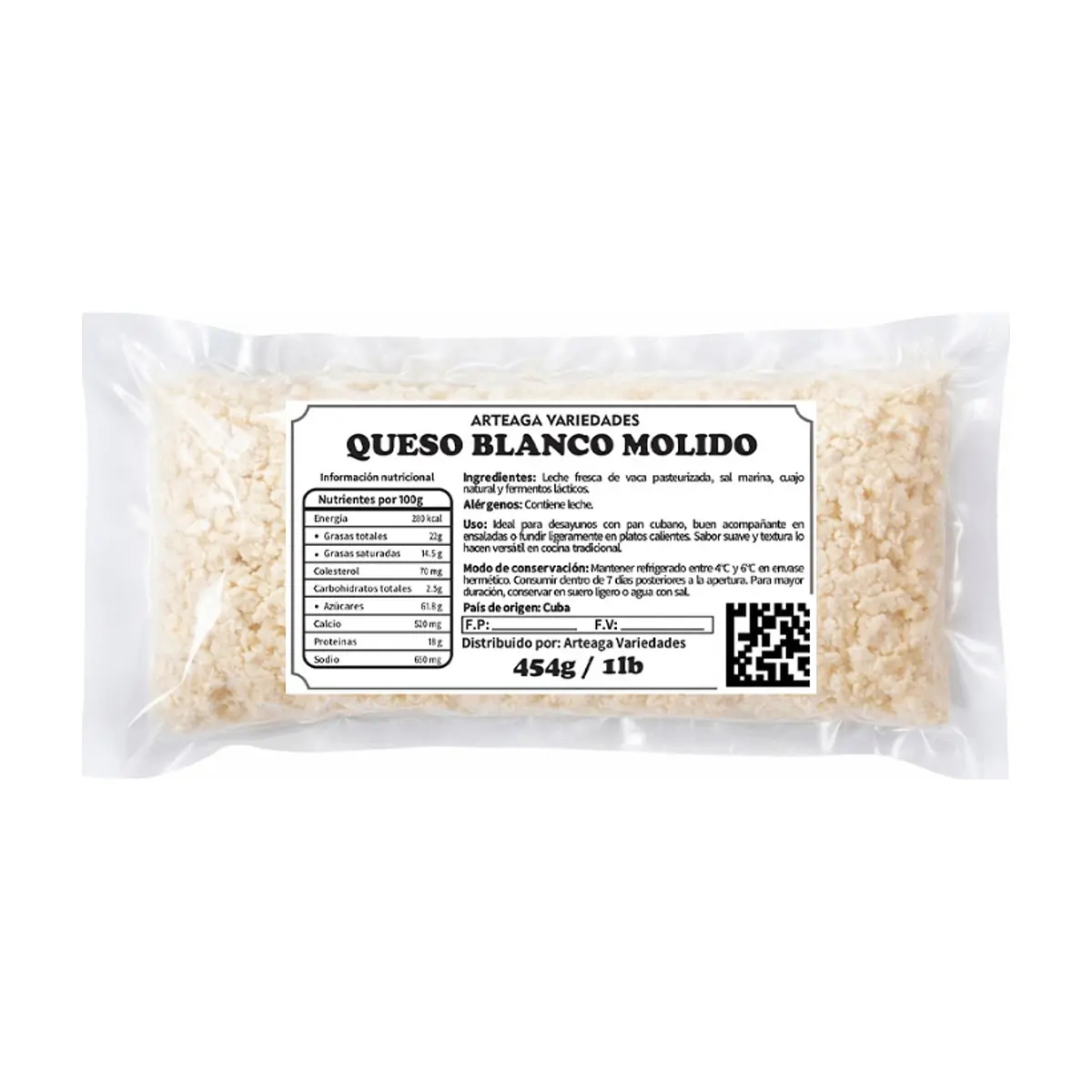 Queso blanco molido Arteaga Variedades (454 g / 1 lb)