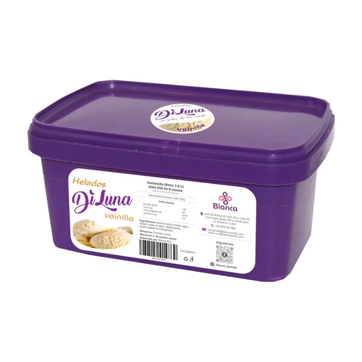 Helado sabor vainilla DiLuna (1.5 L)