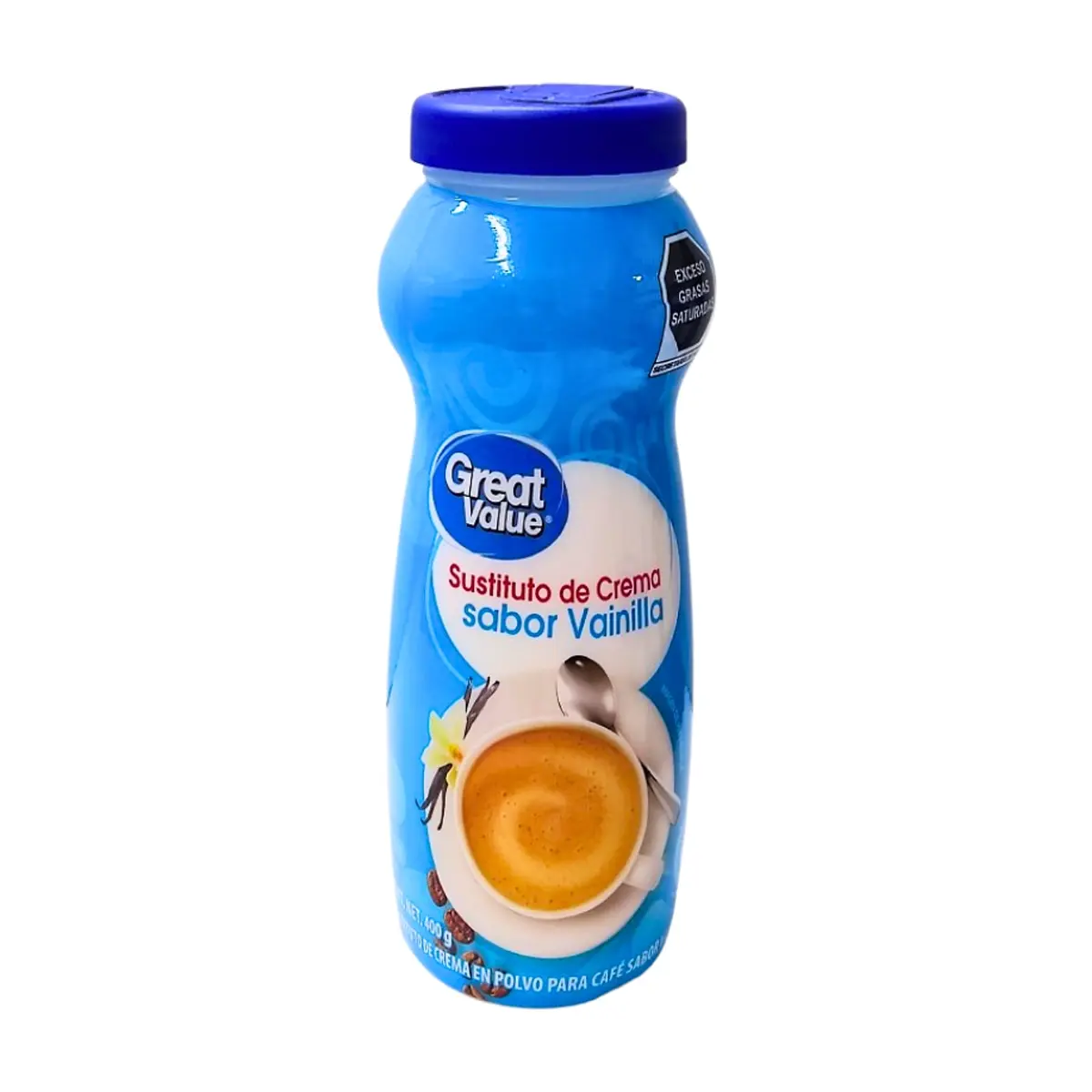 Sustituto de crema en polvo para café sabor vainilla Great Value (400 g / 14.1 oz)