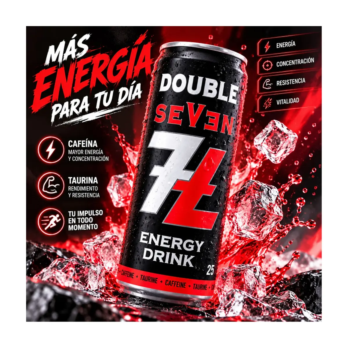 Bebida energizante Double Seven (12 x 250 ml) - Thumbnail 4