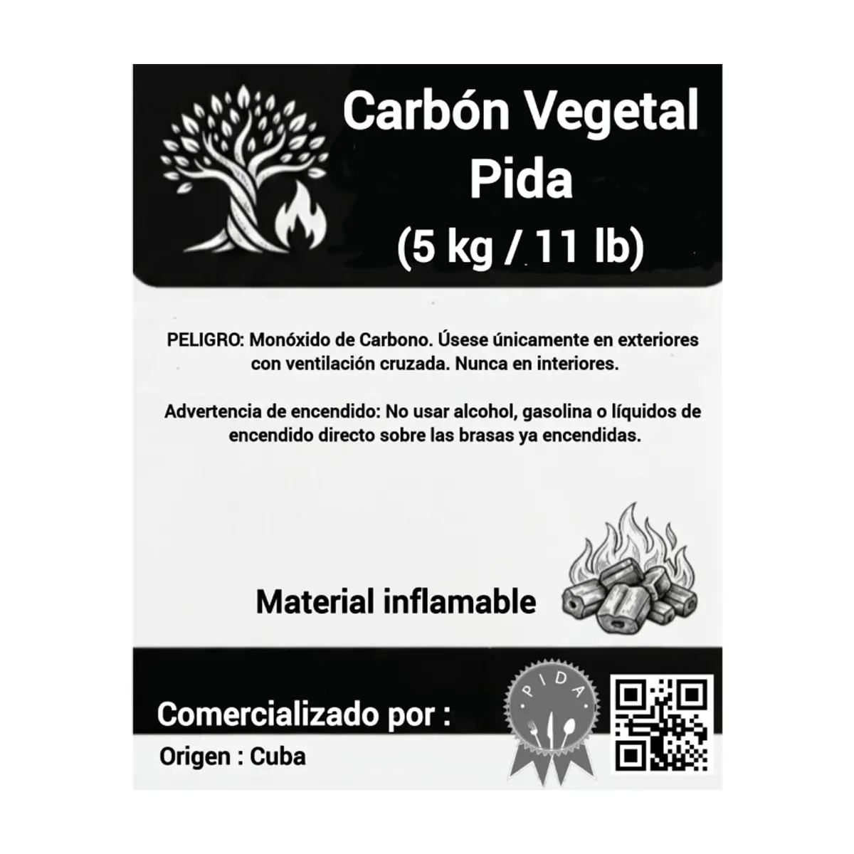 Carbón vegetal Pida (5 kg / 11 lb) - Miniatura 3