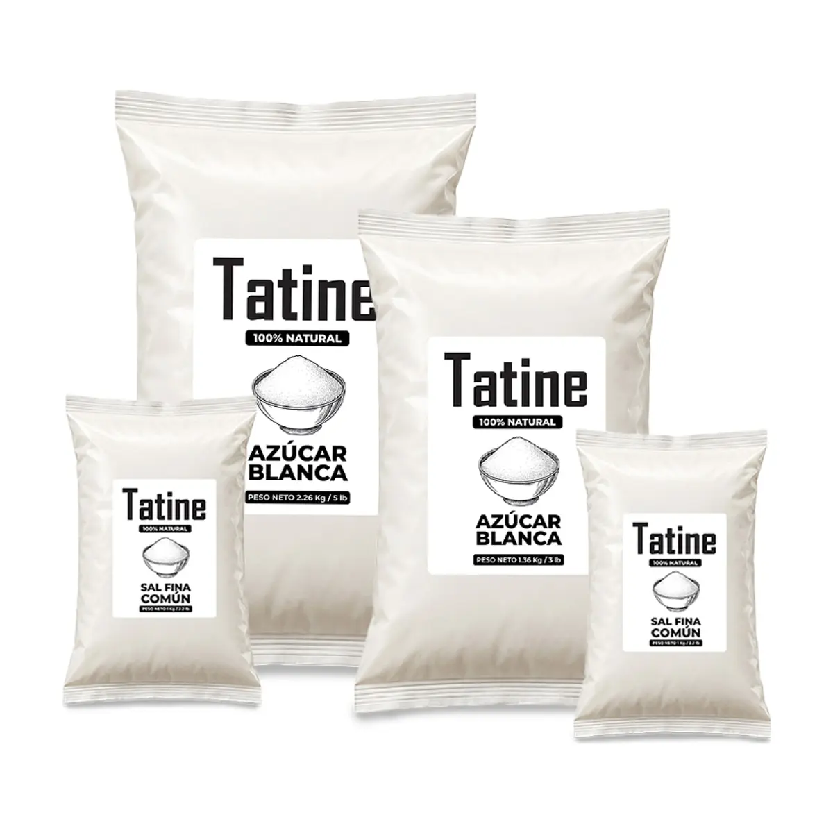 Combo dulce y salado Tatine #7: Sal fina común Tatine + Azúcar blanca Tatine
