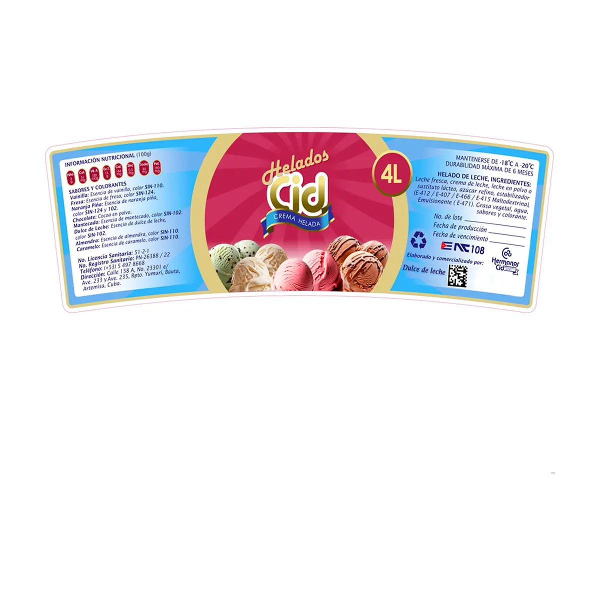 Helado sabor dulce de leche CID (4 L) - Thumbnail 4